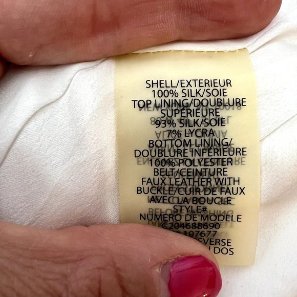 Alice + Olivia White One Shoulder 100% Silk Fitted Waist Mini Linds Dress Sz XS - Picture 8 of 9